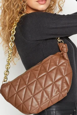 Yours Yours Brown Quilted Shoulder Bag