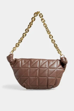 Yours Yours Brown Quilted Shoulder Bag