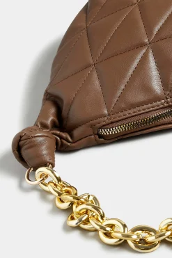 Yours Yours Brown Quilted Shoulder Bag