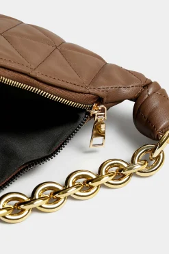 Yours Yours Brown Quilted Shoulder Bag