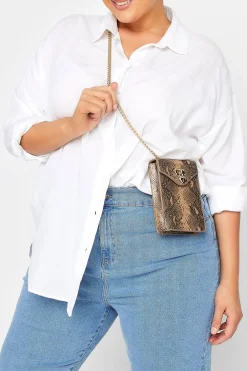 Yours Yours Brown Snake Print Heart Padlock Bag