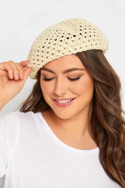 Yours Yours Cream Straw Beret