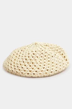 Yours Yours Cream Straw Beret