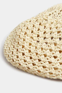 Yours Yours Cream Straw Beret