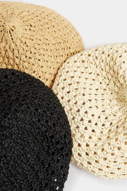 Yours Yours Cream Straw Beret