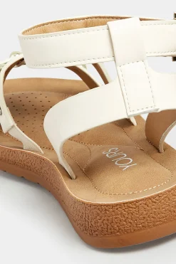 Yours Yours Cream Studded Gladiator Sandals In Extra Wide Eee Fit
