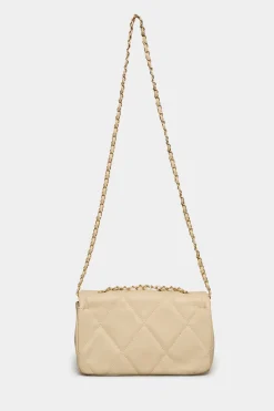 Yours Yours Cream Studded Quilted Chain Bag