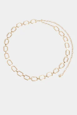 Yours Yours Gold Metal Chain Belt