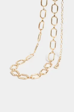 Yours Yours Gold Metal Chain Belt