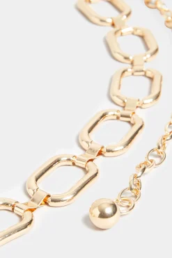Yours Yours Gold Metal Chain Belt