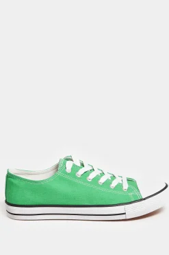Yours Yours Green Canvas Low Trainers In Wide E Fit