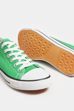 Yours Yours Green Canvas Low Trainers In Wide E Fit