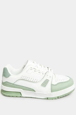 Yours Yours Green Chunky Trainers In Extra Wide Eee Fit