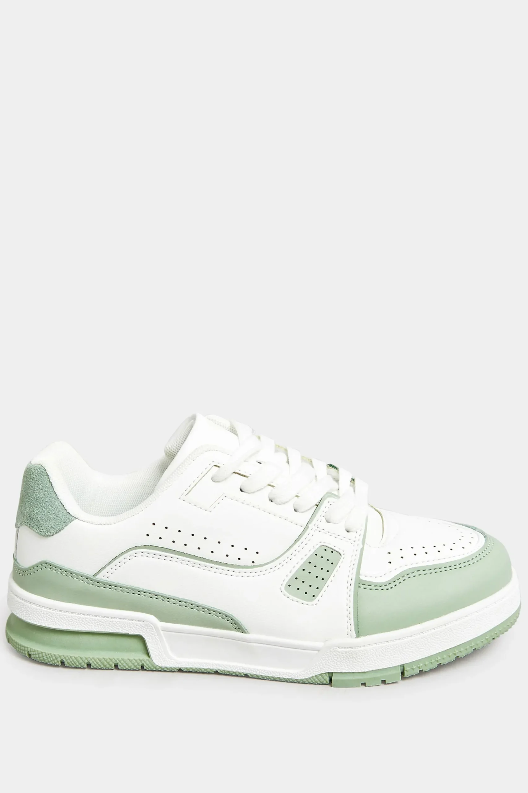 Yours Yours Green Chunky Trainers In Extra Wide Eee Fit