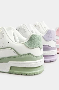 Yours Yours Green Chunky Trainers In Extra Wide Eee Fit