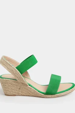 Yours Yours Green Espadrille Wedges In Wide E Fit & Extra Wide Eee Fit