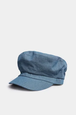 Yours Yours Indigo Blue Denim Baker Boy Hat