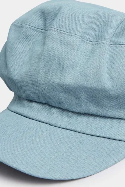 Yours Yours Light Blue Denim Baker Boy Hat