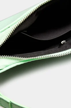 Yours Yours Light Green Faux Croc Shoulder Bag