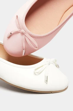 Yours Yours Light Pink Ballerina Pumps In Wide E Fit & Extra Wide Eee Fit