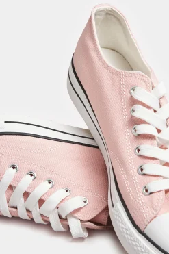 Yours Yours Light Pink Canvas Platform Sole Low Trainers In Wide E Fit