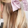 Yours Yours Lilac Purple Diamante Tassel Bow Hair Clip