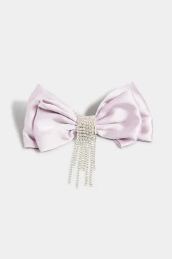 Yours Yours Lilac Purple Diamante Tassel Bow Hair Clip