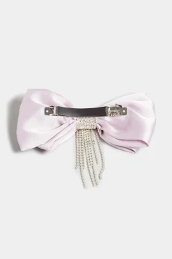 Yours Yours Lilac Purple Diamante Tassel Bow Hair Clip