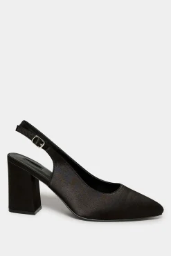 Yours Yours Limited Collection Black Pointed Block Heel Court Shoes In Wide E Fit & Extra Wide Eee Fit