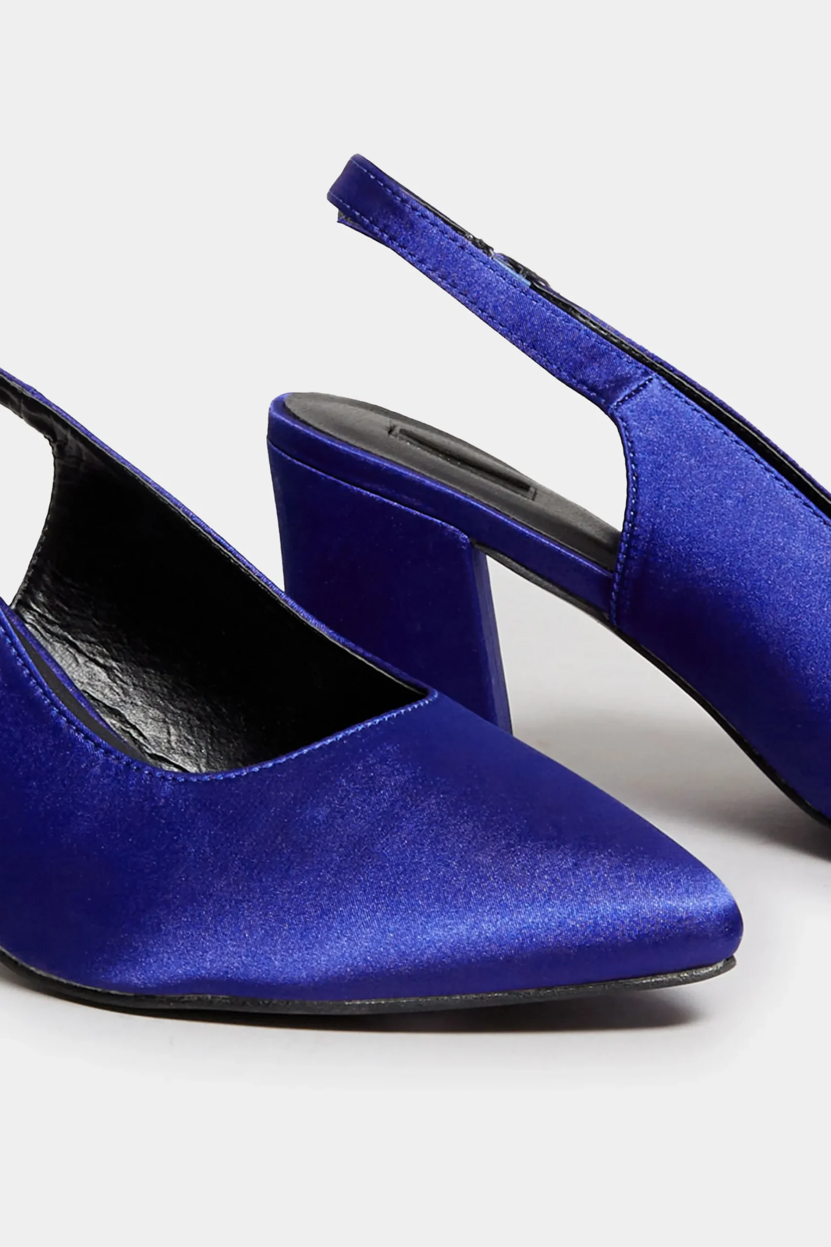 Yours Yours Limited Collection Cobalt Blue Pointed Block Heel Court Shoes In Wide E Fit & Extra Wide Eee Fit