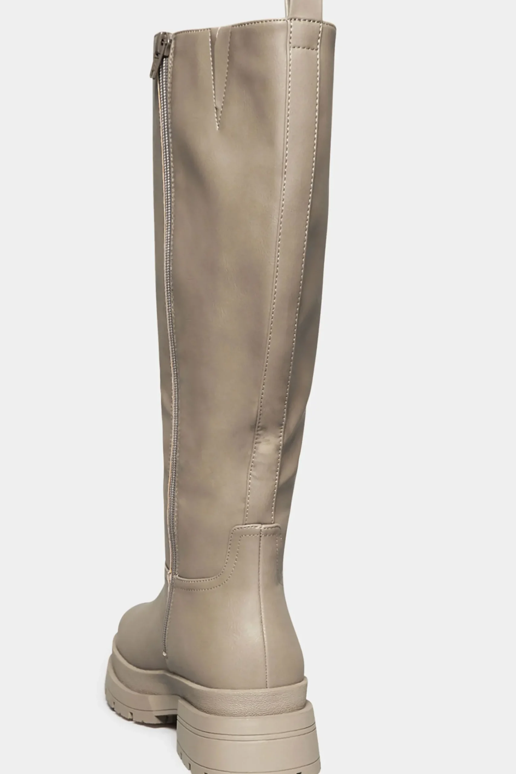 Yours Yours Limited Collection Beige Brown Faux Leather Knee High Boots In Extra Wide Eee Fit