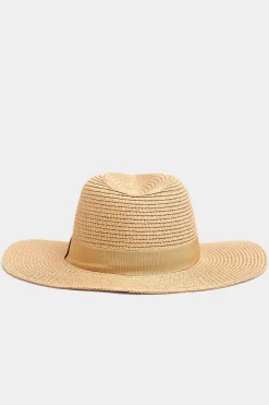 Yours Yours Natural Brown Straw Fedora Hat