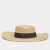 Yours Yours Natural Brown Straw Wide Brim Boater Hat