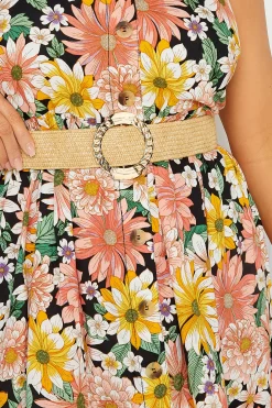 Yours Yours Natural Brown Wide Stretch Belt