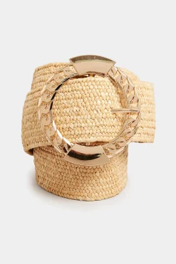 Yours Yours Natural Brown Wide Stretch Belt