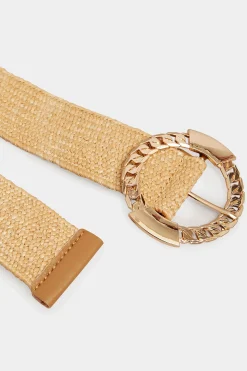 Yours Yours Natural Brown Wide Stretch Belt