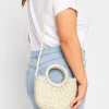 Yours Yours Natural Brown Circle Handle Straw Bag