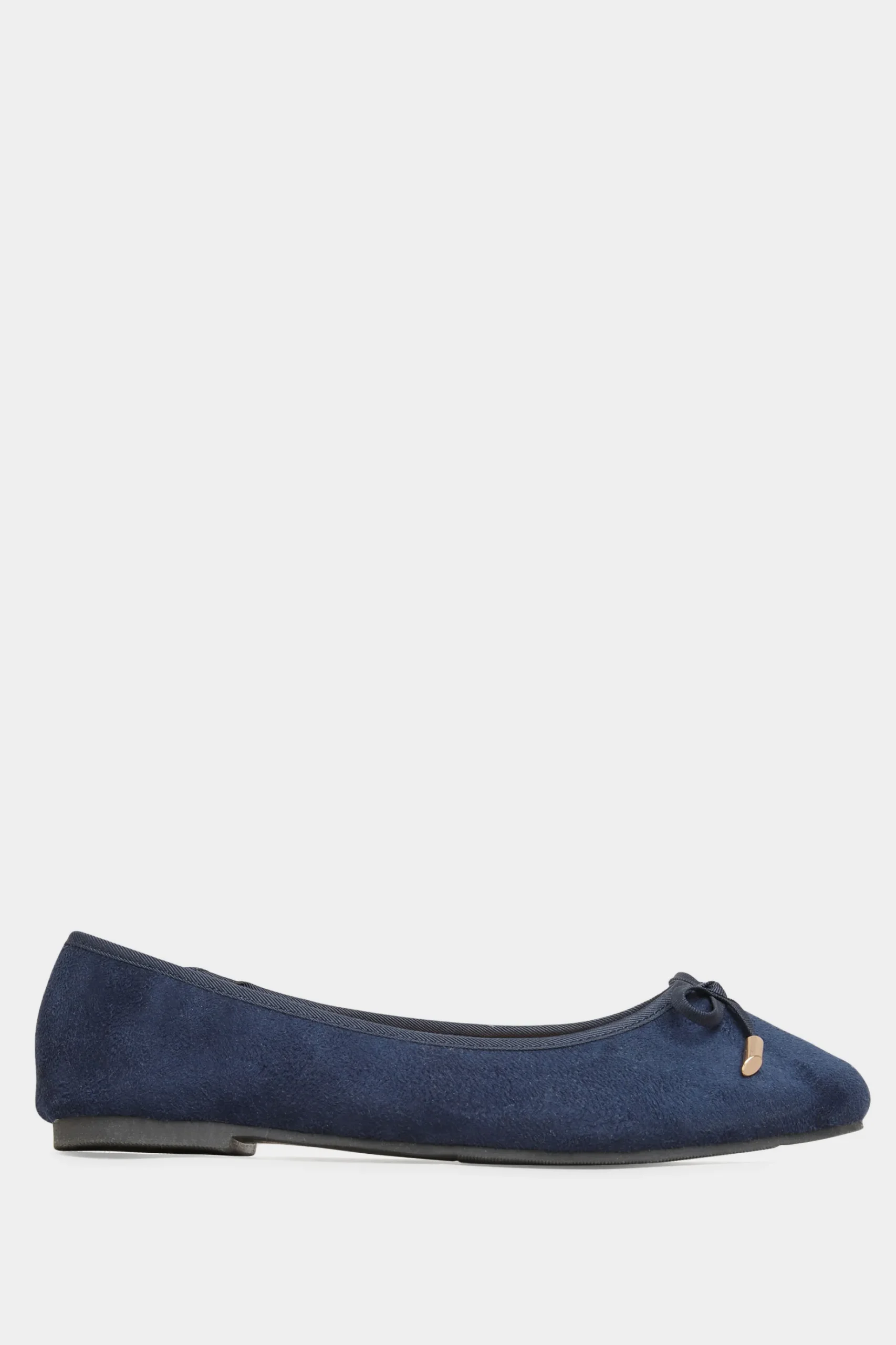Yours Yours Navy Blue Ballerina Pumps In Wide E Fit & Extra Wide Eee Fit