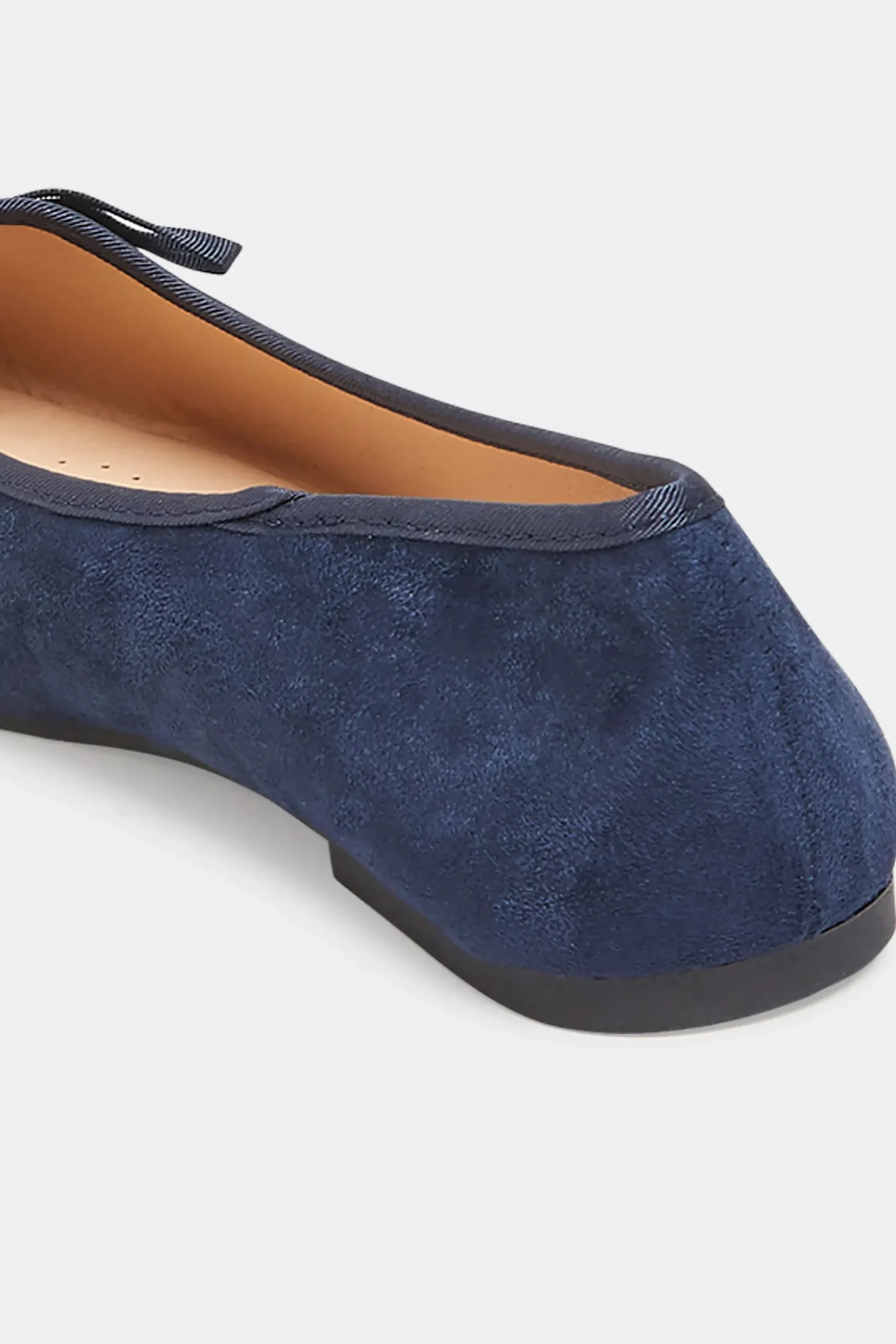Yours Yours Navy Blue Ballerina Pumps In Wide E Fit & Extra Wide Eee Fit