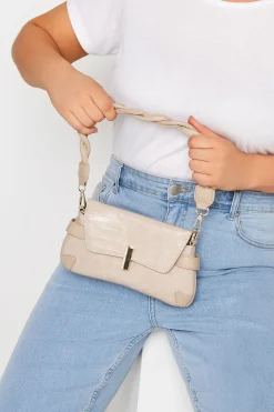 Yours Yours Nude Faux Leather Twisted Handle Shoulder Bag