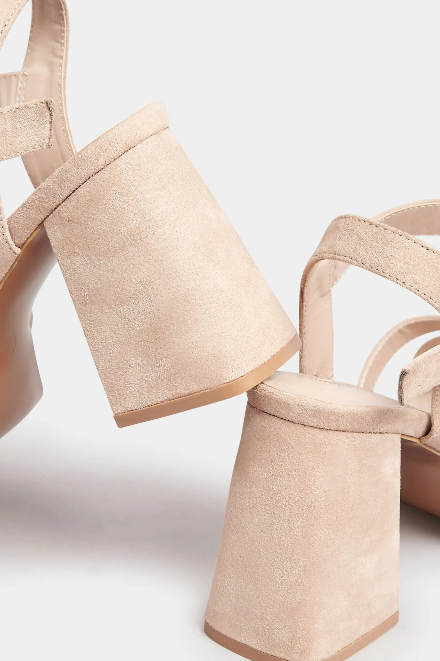 Yours Yours Nude Platform Flat Sandal Heels In Wide E Fit & Extra Wide Eee Fit