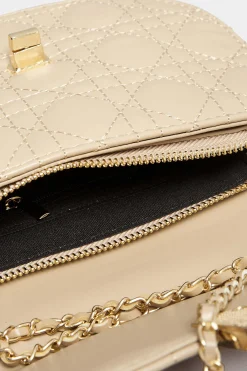 Yours Yours Nude Quilted Chain Shoulder Bag