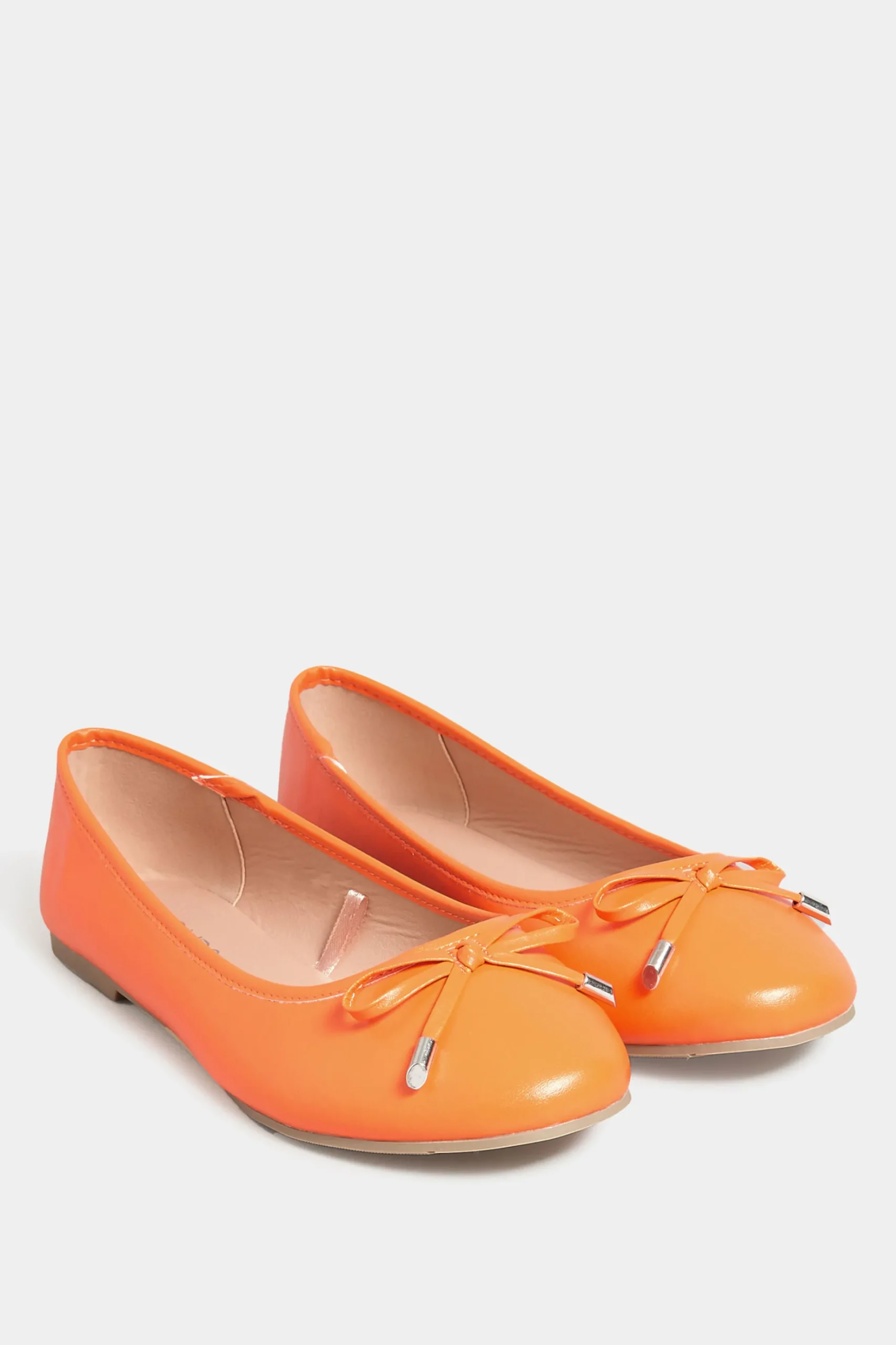 Yours Yours Orange Ballerina Pumps In Wide E Fit & Extra Wide Eee Fit