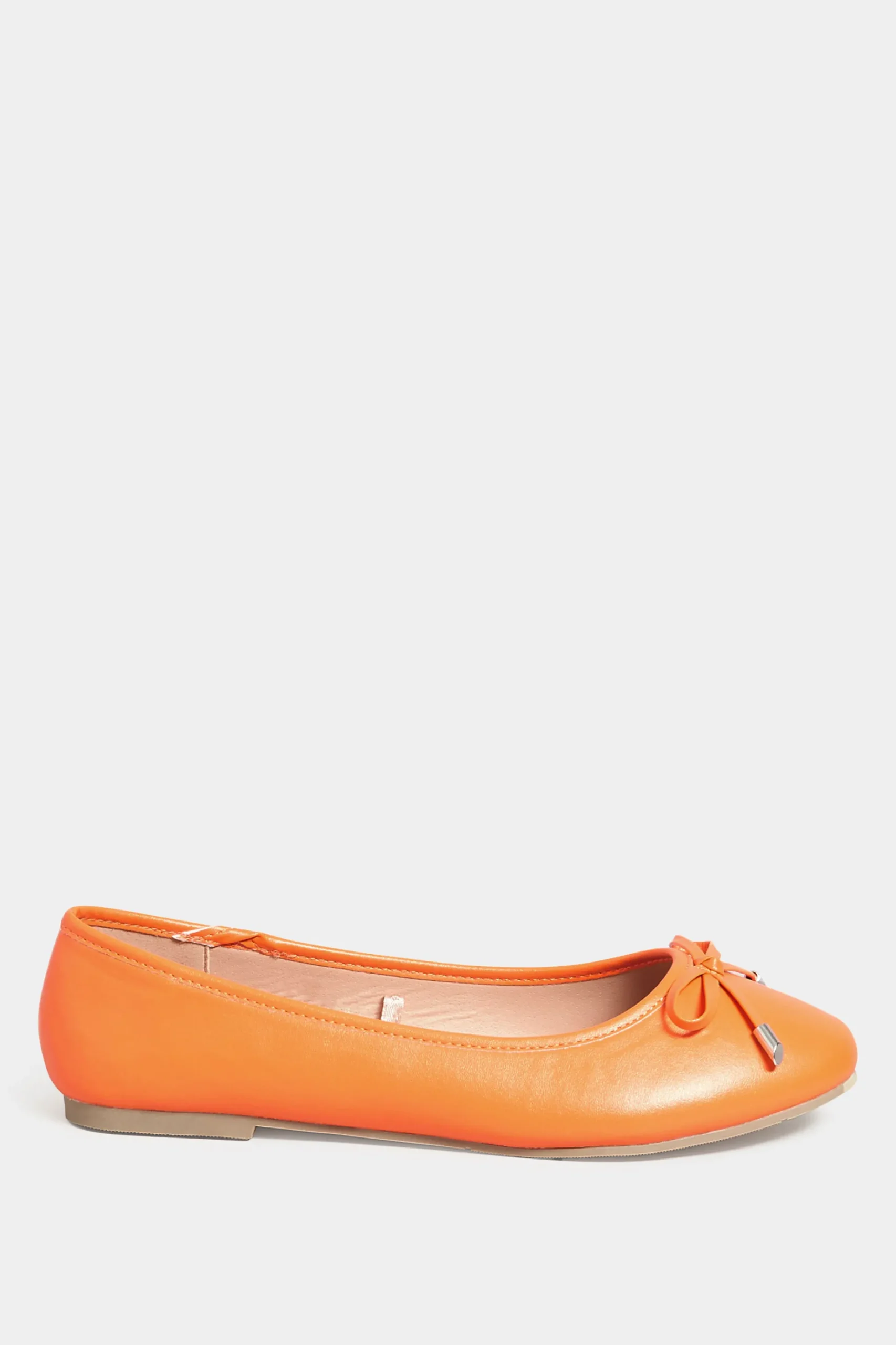 Yours Yours Orange Ballerina Pumps In Wide E Fit & Extra Wide Eee Fit
