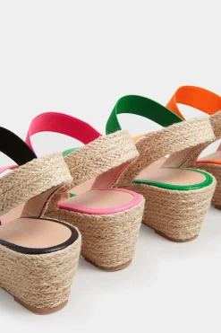 Yours Yours Orange Espadrille Wedges In Wide E Fit & Extra Wide Eee Fit