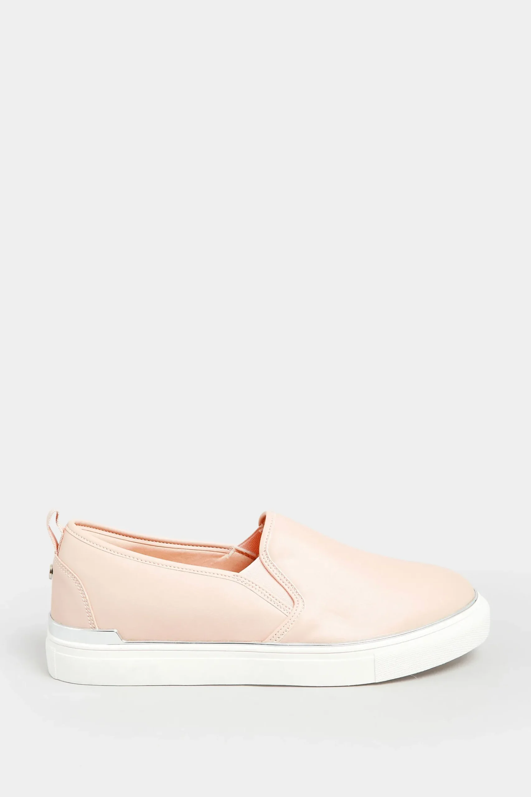 Yours Yours Pink & Silver Hardware Slip-On Trainers In Extra Wide Eee Fit