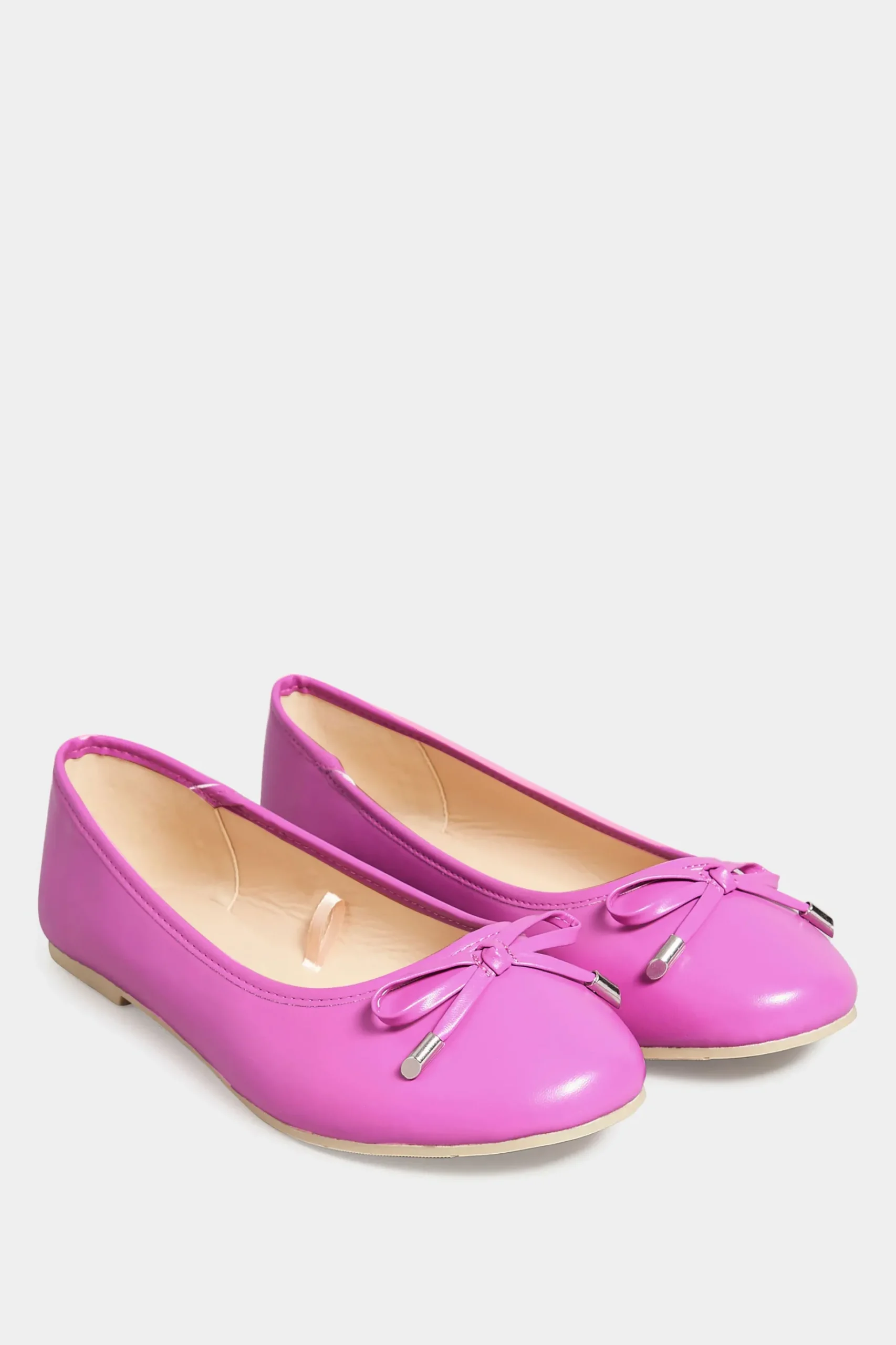 Yours Yours Pink Ballerina Pumps In Wide E Fit & Extra Wide Eee Fit