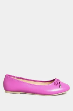 Yours Yours Pink Ballerina Pumps In Wide E Fit & Extra Wide Eee Fit