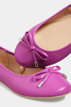 Yours Yours Pink Ballerina Pumps In Wide E Fit & Extra Wide Eee Fit