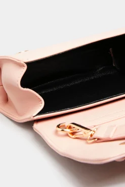 Yours Yours Pink Croc & Gold Chain Mini Bag